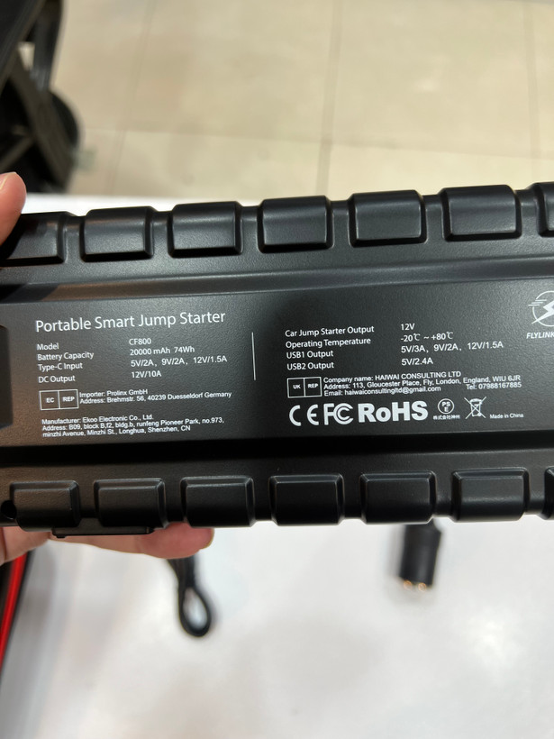 جامپ استارتر FLYLINKTECH CF800 ضمانت نامه کتبی دوساله پرداخت امن